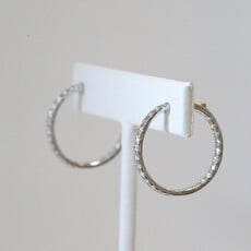 American Jewelry 14k White Gold 2ctw Diamond Inside-Out Hoop (27mm) Earrings