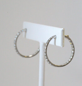 American Jewelry 14k White Gold 2ctw Diamond Inside-Out Hoop (27mm) Earrings