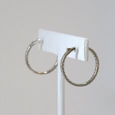 American Jewelry 14k White Gold 2ctw Diamond Inside-Out Hoop (27mm) Earrings