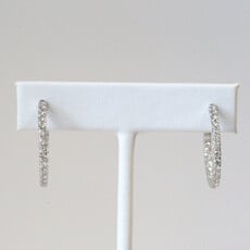 American Jewelry 14k White Gold 2ctw Diamond Inside-Out Hoop (27mm) Earrings