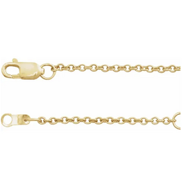 14k Yellow Gold 1.5mm Cable Chain 16-18"