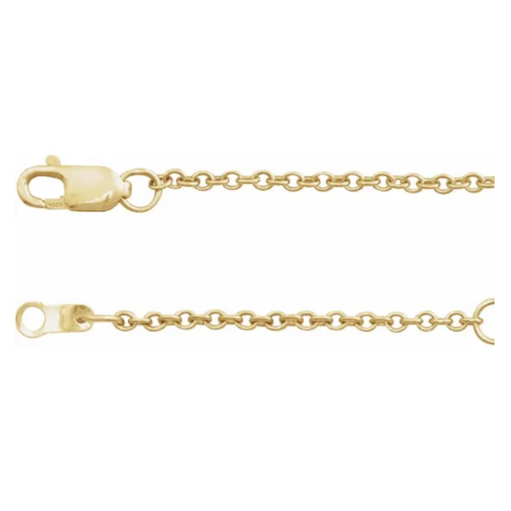 14k Yellow Gold 1.5mm Cable Chain 16-18"