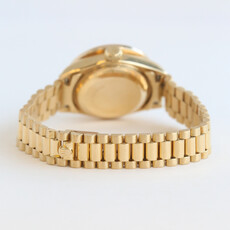 Rolex Pre-Owned Rolex 18k Gold Oyster Perpetual Datejust w/ Diamond Bezel & White Dial