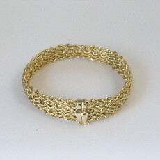 American Jewelry ESTATE 14k Yellow Gold 14mm Woven Rope Bracelet (7.5")