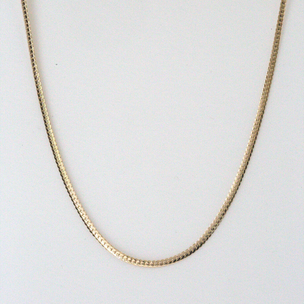 American Jewelry 14k Yellow Gold 2.5mm Baby Cuban Link Necklace Chain (16")