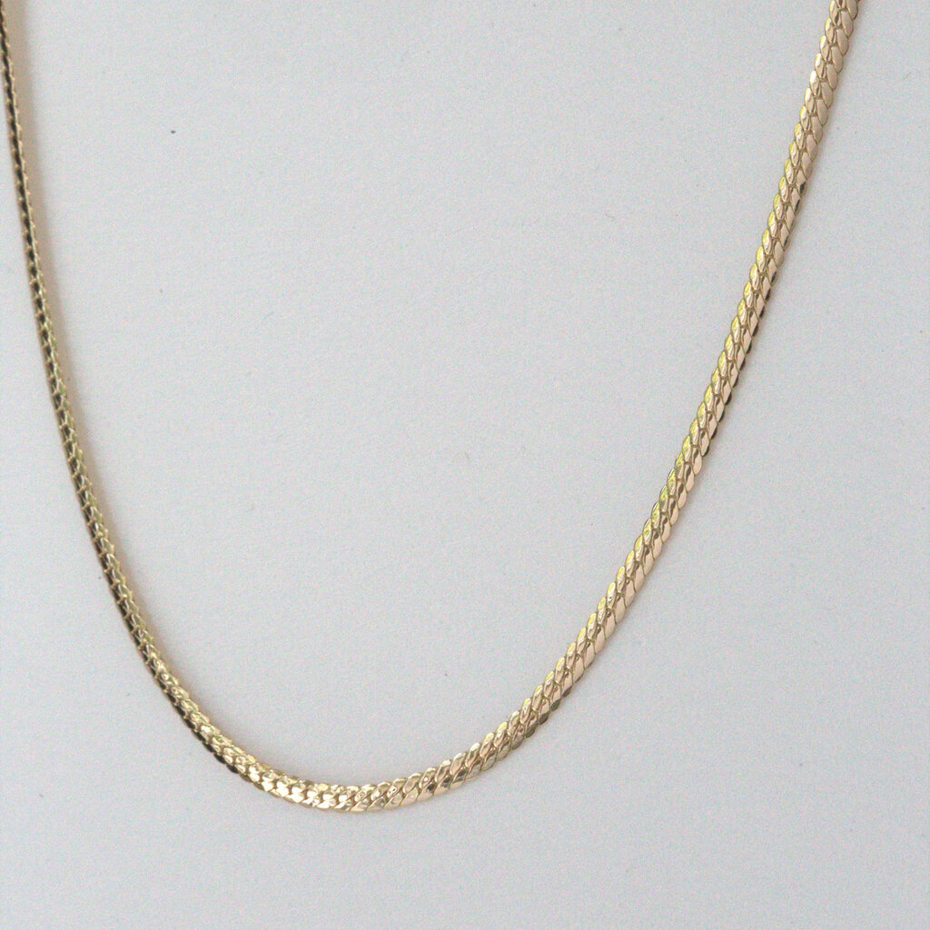 American Jewelry 14k Yellow Gold 2.5mm Baby Cuban Link Necklace Chain (16")