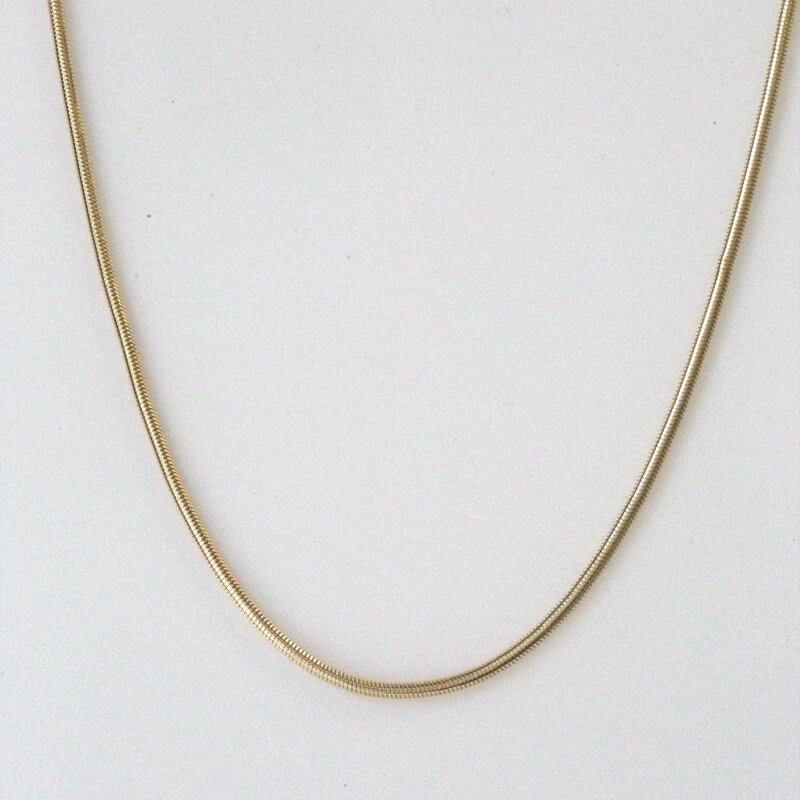 American Jewelry 14k Yellow Gold 1.6mm Snake Necklace Chain (20")