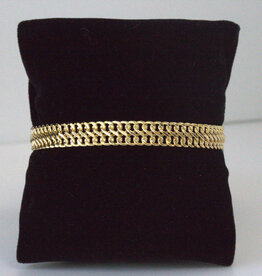 American Jewelry ESTATE 14k Yellow Gold 8mm Figure 8 Woven Bracelet (7.5")
