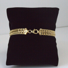 American Jewelry ESTATE 14k Yellow Gold 8mm Figure 8 Woven Bracelet (7.5")