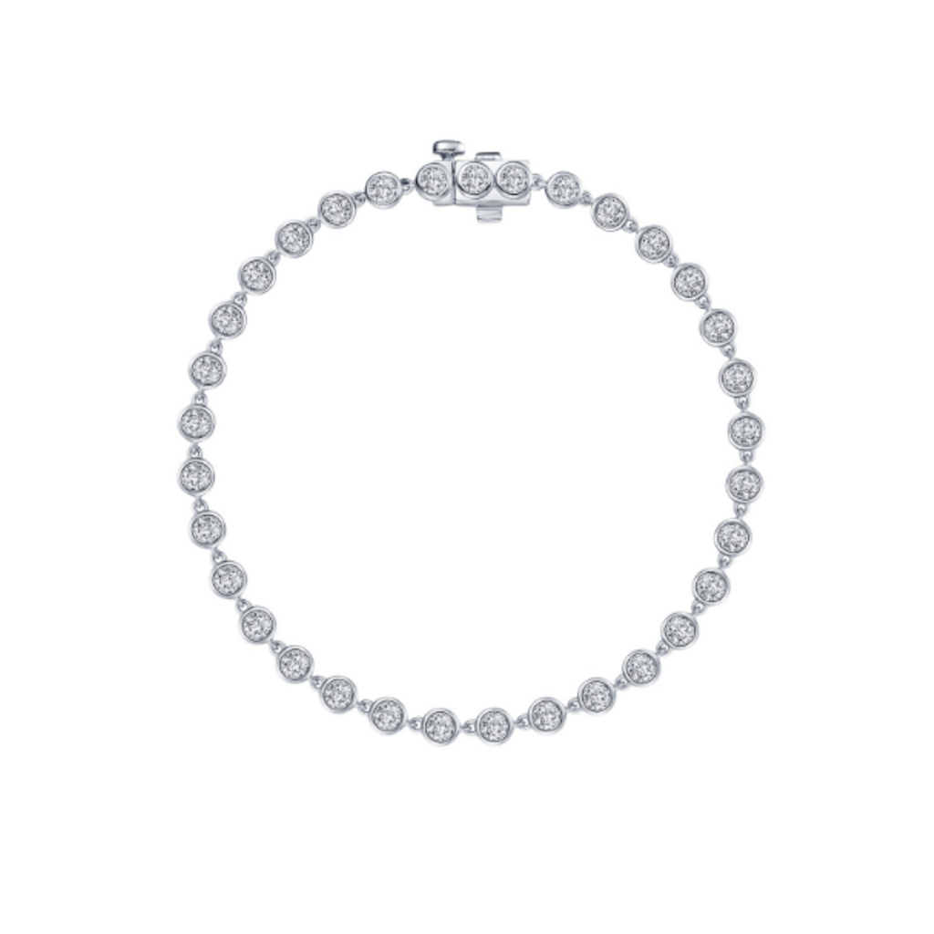 Lafonn Lafonn Sterling Silver 3.30ctw Simulated Diamond Bezel Strand Bracelet (6.8")