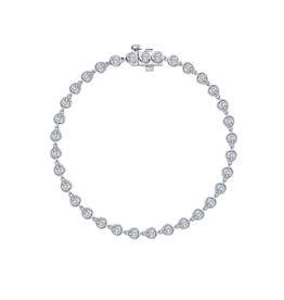 Lafonn Lafonn Sterling Silver 3.30ctw Simulated Diamond Bezel Strand Bracelet (6.8")