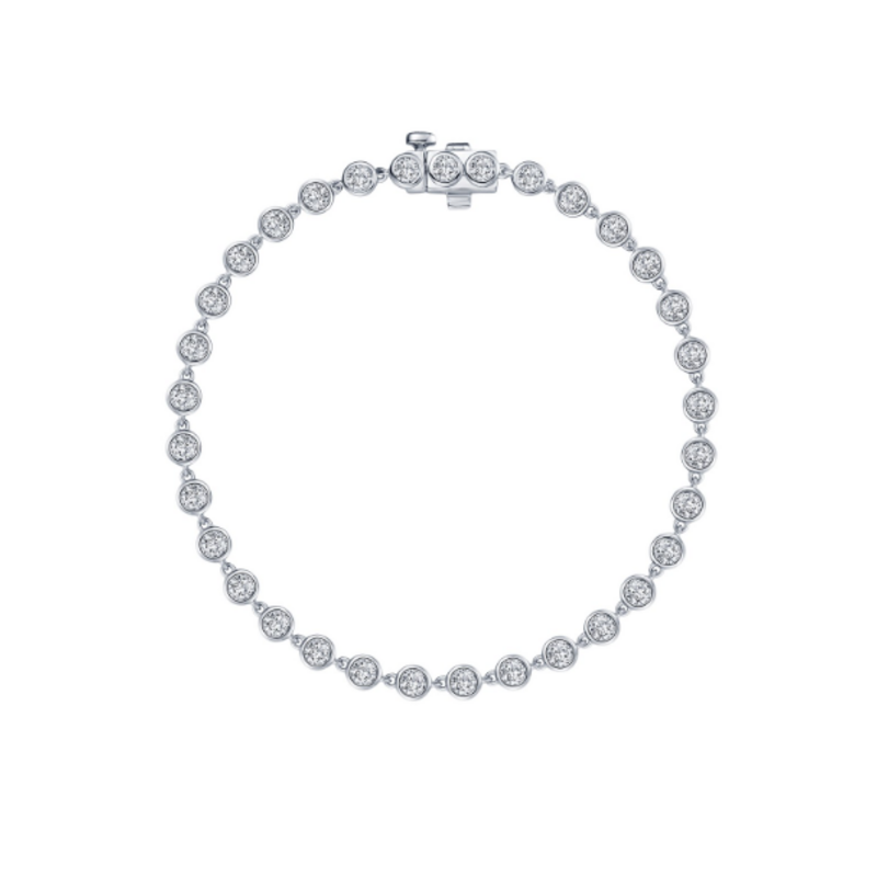 Lafonn Lafonn Sterling Silver 3.30ctw Simulated Diamond Bezel Strand Bracelet (6.8")
