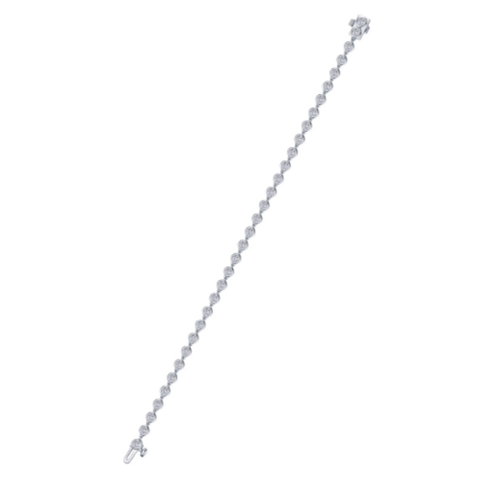 Lafonn Lafonn Sterling Silver 3.30ctw Simulated Diamond Bezel Strand Bracelet (6.8")