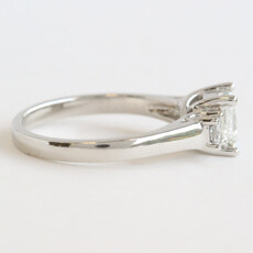 American Jewelry Platinum 1.25ctw (1.00 I/VS1 GIA Ctr) Princess Cut Diamond 3 Stone Engagement Ring