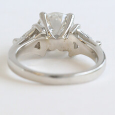 American Jewelry Platinum 3.26ctw (2.51 F/VS1 Lab IGI Ctr) Round & Trillion Diamond Three Stone Engagement Ring
