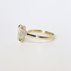American Jewelry 14k Yellow Gold 3.32ctw (3.17ct F/VVS2 Ctr) IGI Elongated Cushion Lab Grown Diamond Hidden Halo Engagement Ring