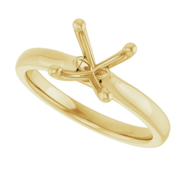 American Jewelry 14k Yellow Gold 2mm Polished Solitaire Ready-to-Set Semi Mount Engagement Ring