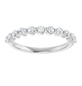 American Jewelry 14k White Gold 1/2ctw Diamond Single Prong Wedding Band (Size 7)