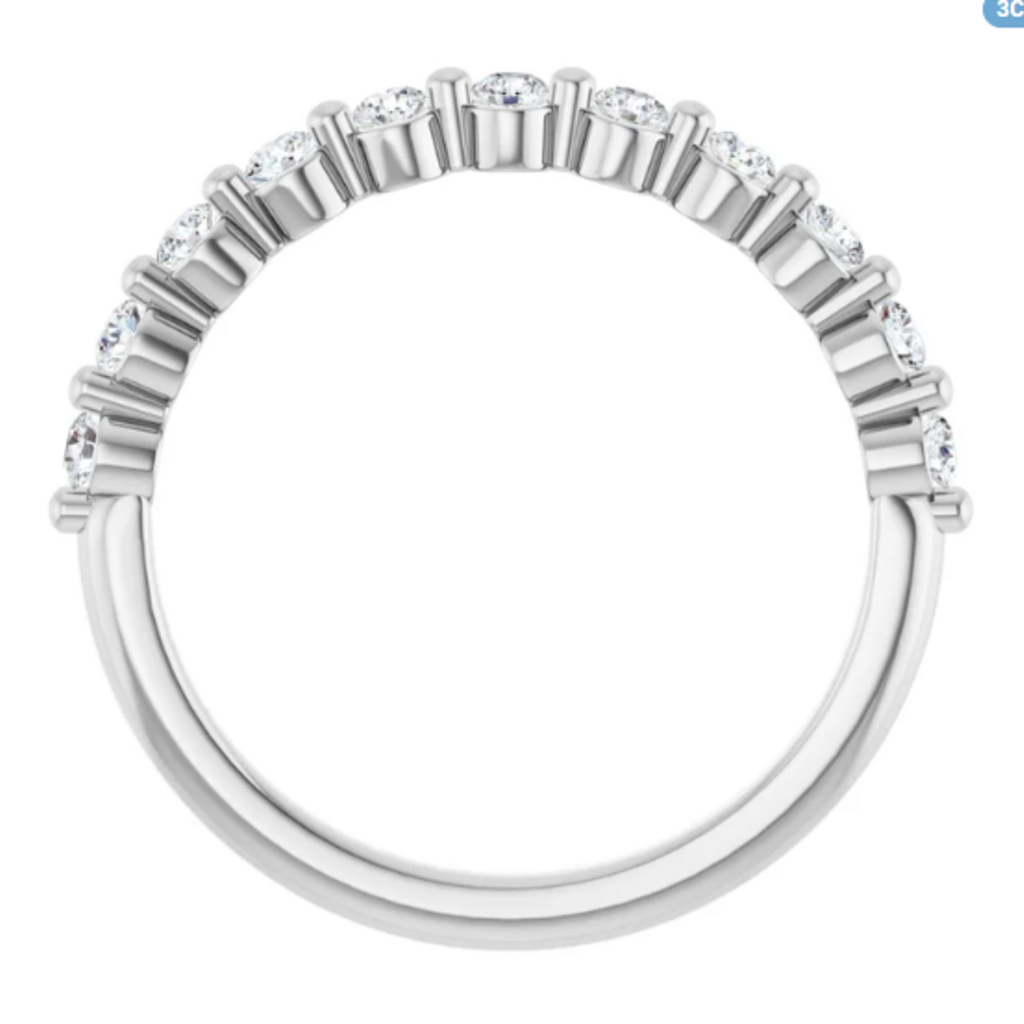 American Jewelry 14k White Gold 1/2ctw Diamond Shared Prong Wedding Band (Size 7)