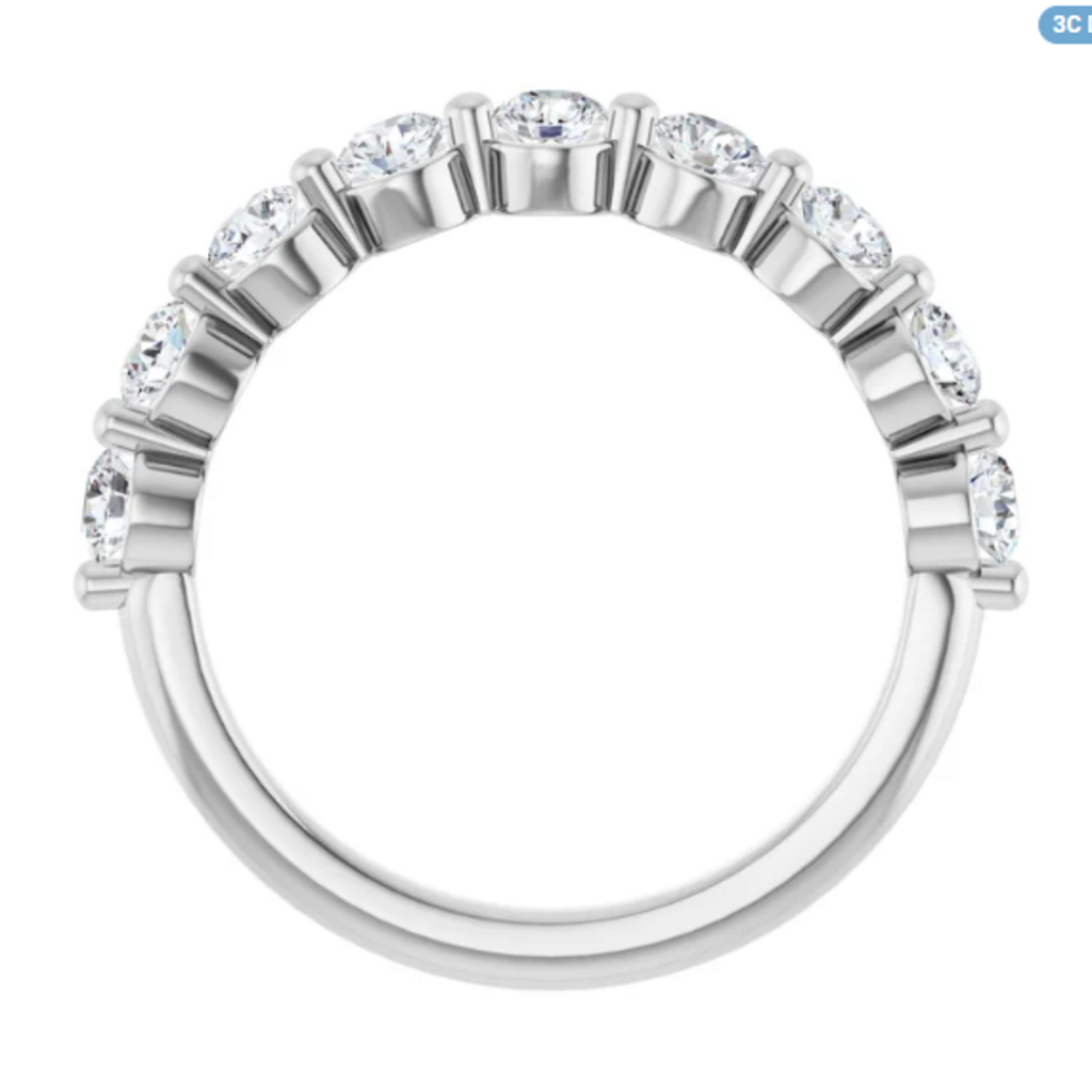 American Jewelry 14k White Gold .90ctw Diamond Shared Prong Wedding Band (Size 7)