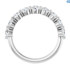 American Jewelry 14k White Gold .90ctw Diamond Shared Prong Wedding Band (Size 7)
