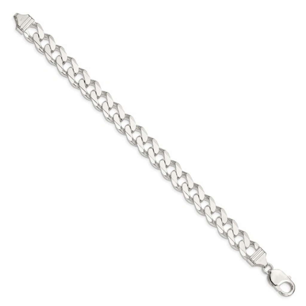 American Jewelry Sterling Silver 10.5mm Cuban Link Chain Bracelet (9")