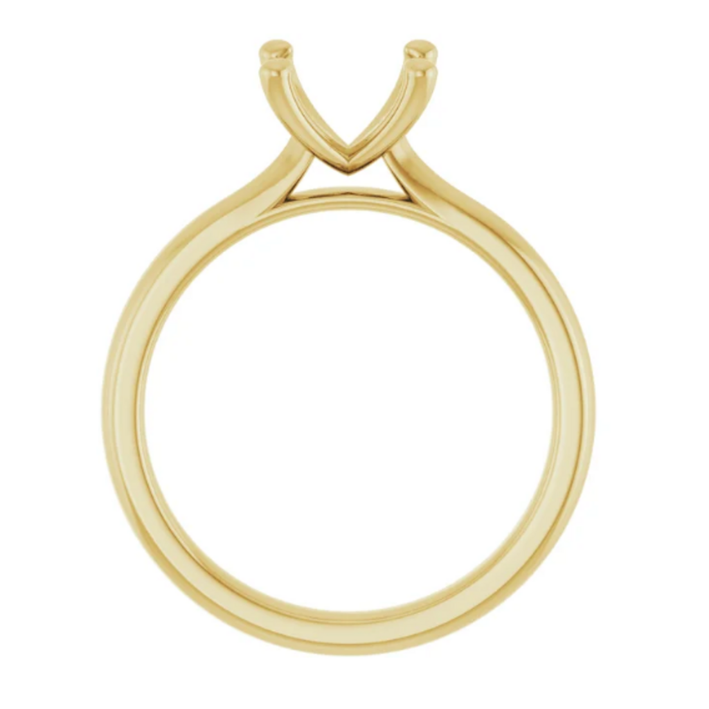 American Jewelry 14k Yellow Gold 2mm Polished Solitaire Ready-to-Set Semi Mount Engagement Ring