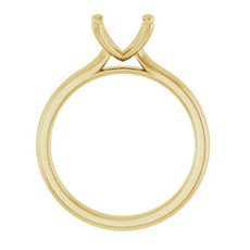 American Jewelry 14k Yellow Gold 2mm Polished Solitaire Ready-to-Set Semi Mount Engagement Ring