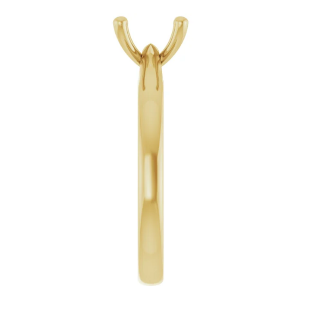 American Jewelry 14k Yellow Gold 2mm Polished Solitaire Ready-to-Set Semi Mount Engagement Ring