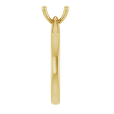 American Jewelry 14k Yellow Gold 2mm Polished Solitaire Ready-to-Set Semi Mount Engagement Ring