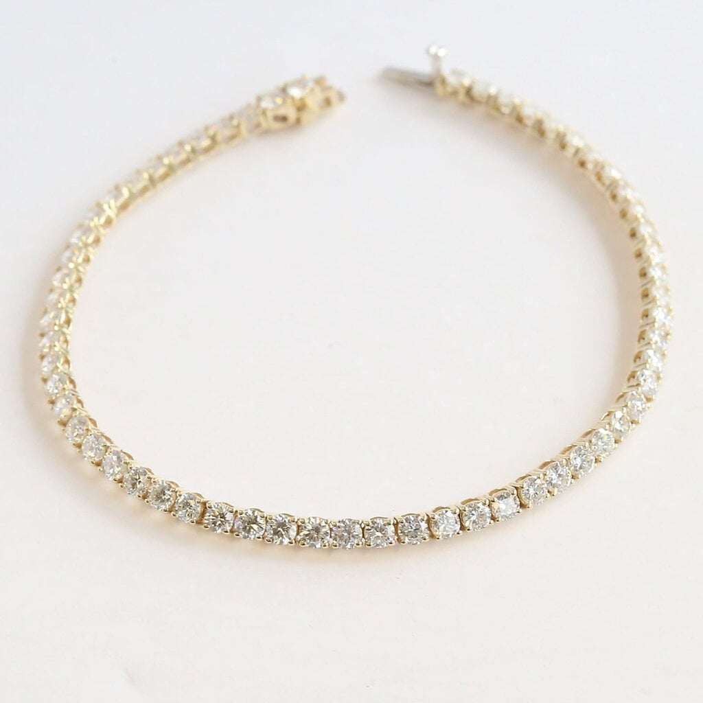 American Jewelry 14k Yellow Gold 5.03ctw EF/VS Lab Grown Diamond Tennis Bracelet (7")