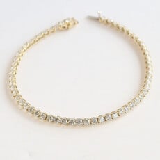 American Jewelry 14k Yellow Gold 5.03ctw EF/VS Lab Grown Diamond Tennis Bracelet (7")