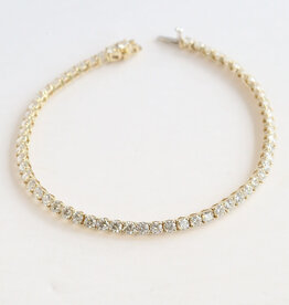 American Jewelry 14k Yellow Gold 5.03ctw EF/VS Lab Grown Diamond Tennis Bracelet (7")