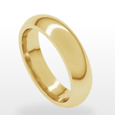 American Jewelry 14k Yellow Gold 5mm Comfort Fit Wedding Band (Size 9)