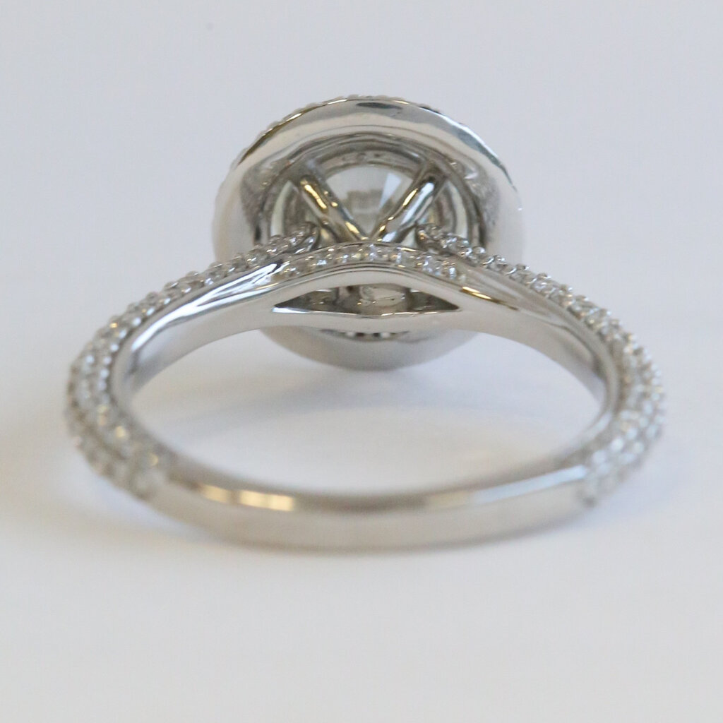 American Jewelry 14k White Gold Gold 2.82ctw (1.67 L/VS2 Ctr) Round Diamond Pave Halo Engagement Ring