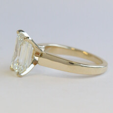 American Jewelry 14k Yellow Gold 4.01ct K/VS1 HRD Antwerp Certified Emerald Cut Diamond Solitaire Engagement Ring