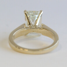 American Jewelry 14k Yellow Gold 4.01ct K/VS1 HRD Antwerp Certified Emerald Cut Diamond Solitaire Engagement Ring