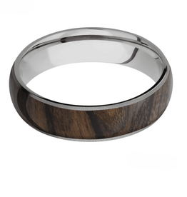 Lashbrook Titanium 5mm Ziricote Inlay Mens Wedding Band (Size 8.25)