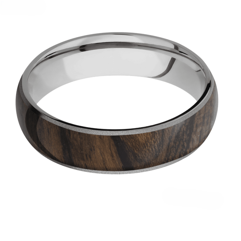 Lashbrook Titanium 5mm Ziricote Inlay Mens Wedding Band (Size 8.25)