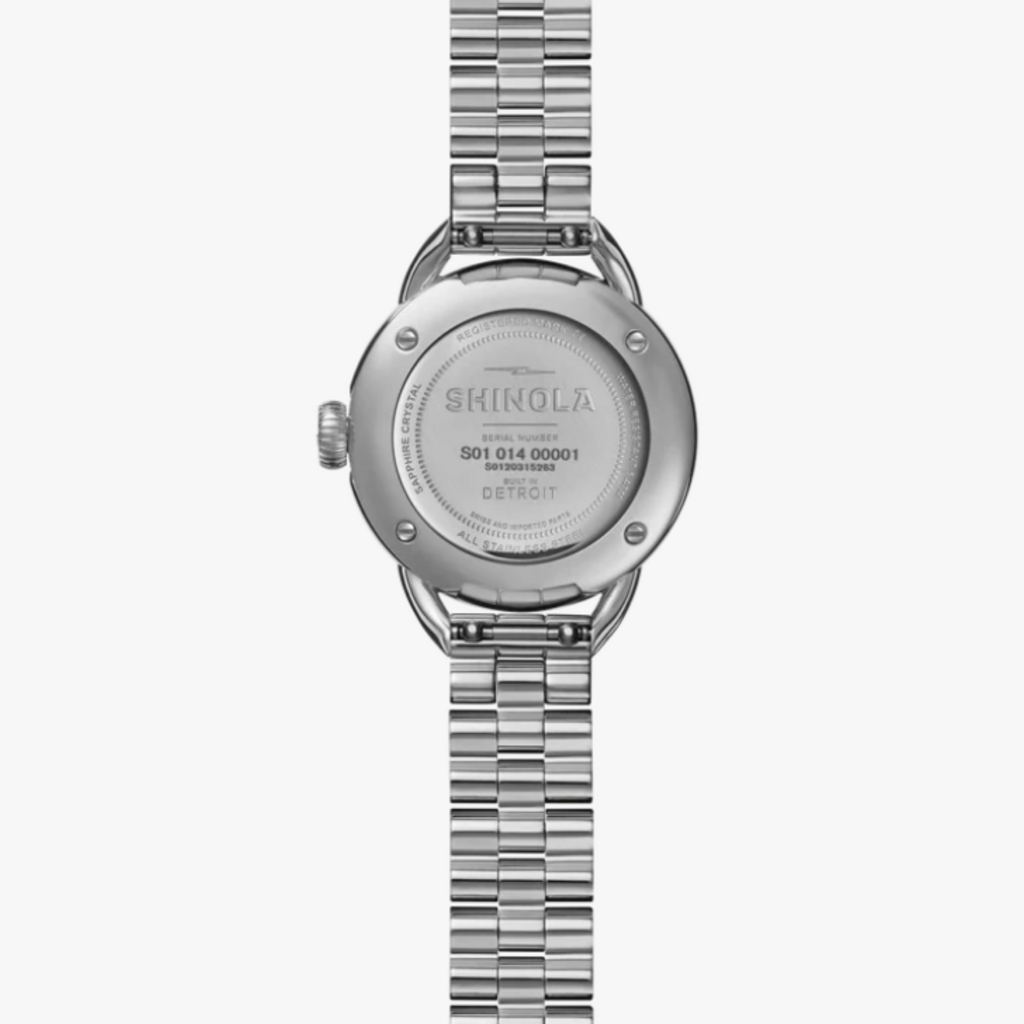 Shinola Shinola Runabout 25mm MOP Diamond Dial Silver Bracelet
