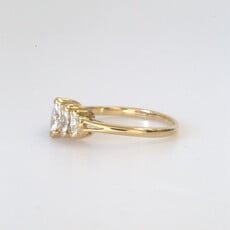 American Jewelry ESTATE 14k Yellow Gold 0.40ctw 5-Stone Marquise Diamond Ring (Size 4.75)