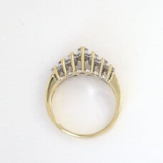 American Jewelry ESTATE 14k Yellow Gold 0.90ctw Round Double Row Ring (Size 6.5)