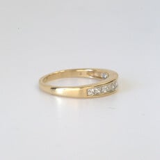 American Jewelry 14k Yellow Gold 3/4ctw Princess Cut Channel Set Diamond Band (Size 6.5)