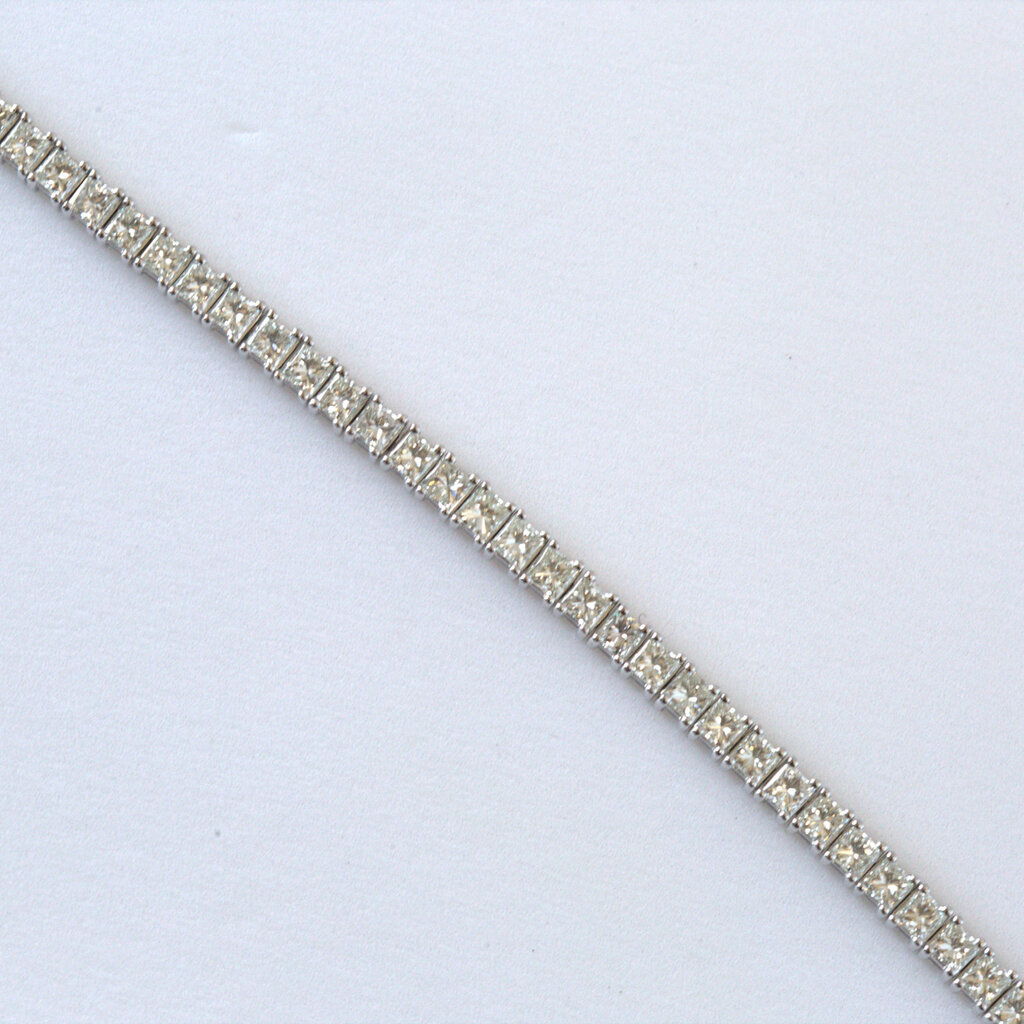 14k White Gold 8.35ctw GH/SI Princess Cut Diamond Tennis Bracelet (7")