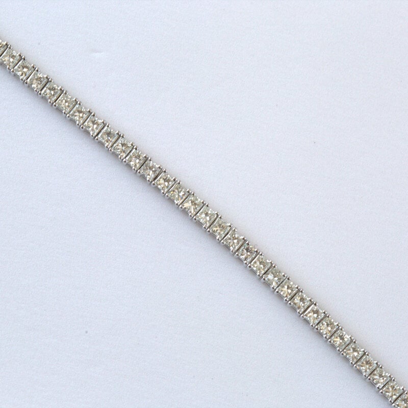 14k White Gold 8.35ctw GH/SI Princess Cut Diamond Tennis Bracelet (7")