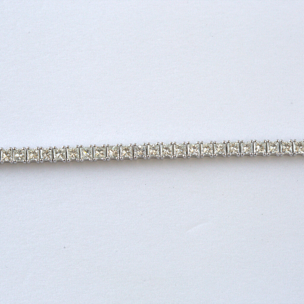14k White Gold 8.35ctw GH/SI Princess Cut Diamond Tennis Bracelet (7")