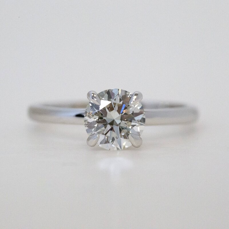14k Yellow Gold 1ct J/I1 Round Brilliant Solitaire Engagement Ring (Size 5.5)