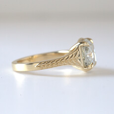 American Jewelry 14k Yellow Gold 3.70ct H/SI2 Cushion AGS) Engraved Engagement Solitaire Ring (Size 7.5)