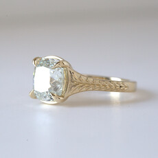 American Jewelry 14k Yellow Gold 3.70ct H/SI2 Cushion AGS) Engraved Engagement Solitaire Ring (Size 7.5)