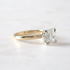 14k Two Tone 2.54ct F/SI2 GIA Round Brilliant Diamond Solitaire Engagement Ring Size 7